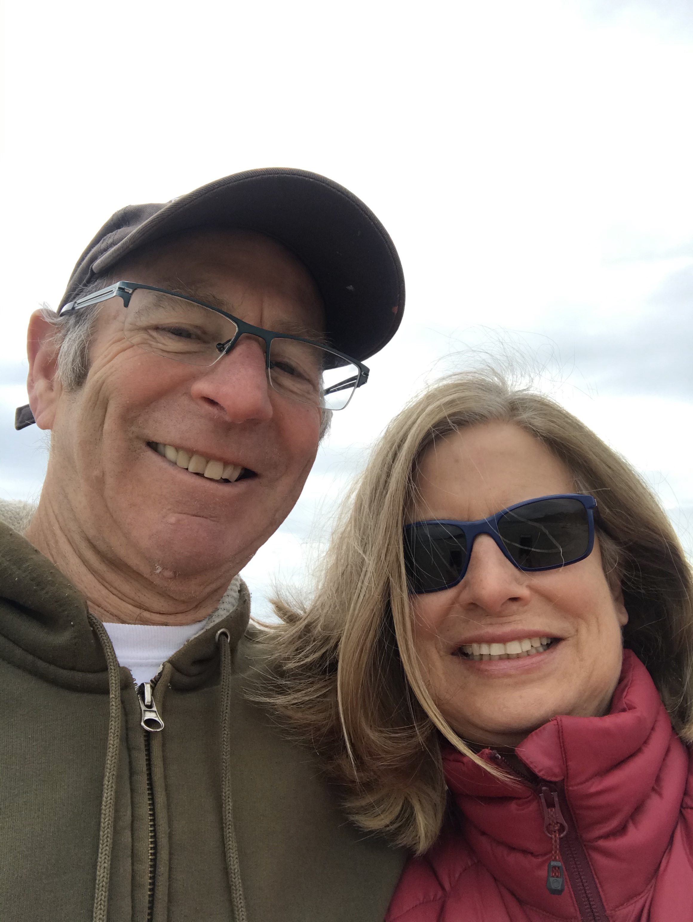 Carolyn and David Holstein hiking in Riverhead