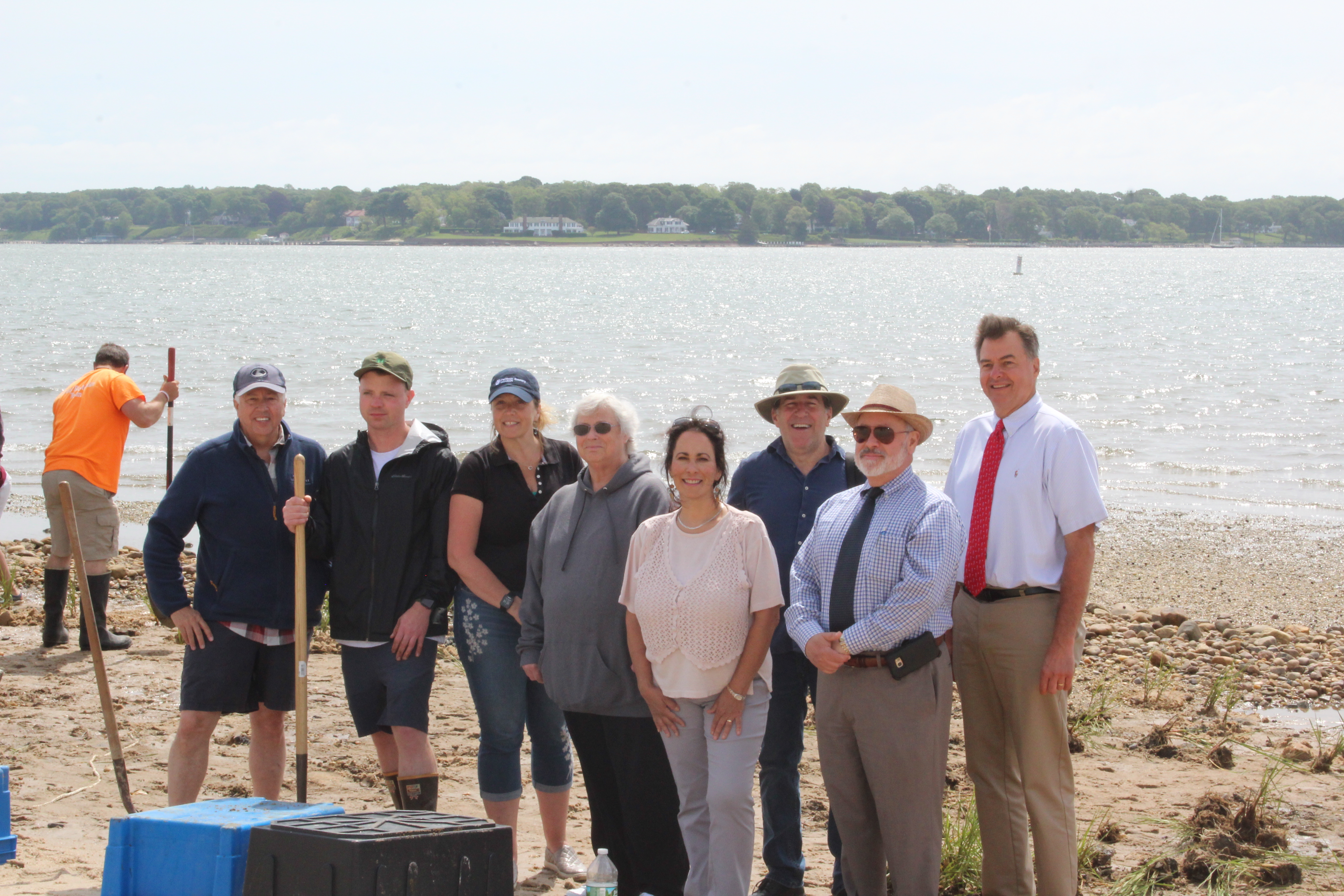 Peconic Land Trust staff and others at the Widow's Hole Preserve